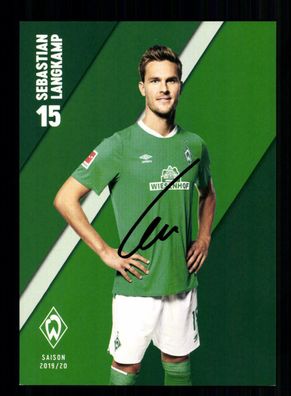Sebastian Langkamp Autogrammkarte Werder Bremen 2019-20 Original Signiert
