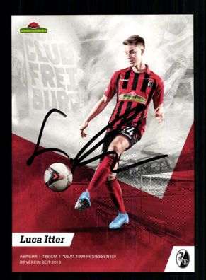 Luca Itter Autogrammkarte SC Freiburg 2019-20 Original Signiert