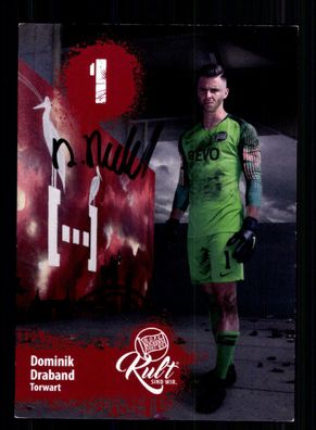 Dominik Draband Autogrammkarte Kickers Offenbach 2019-20 Original Signiert
