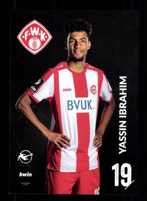 Yassin Ibrahim Autogrammkarte Würzburger Kickers 2019-20 Original Signiert