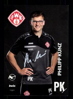 Philipp Kunz Autogrammkarte Würzburger Kickers 2019-20 Original Signiert