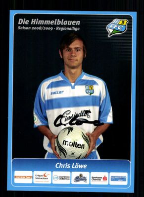 Chris Löwe Autogrammkarte Chemnitzer FC 2008-09 Original Signiert