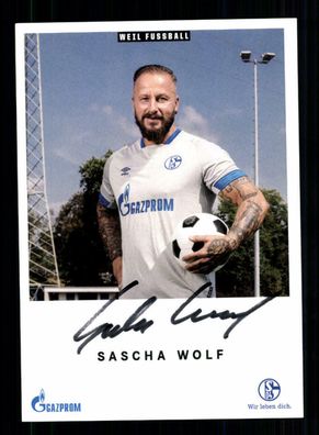 Sascha Wolf Autogrammkarte FC Schalke 04 Traditionself 2018-19 Original Signiert