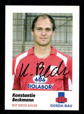 Konstantin Beckmann Autogrammkarte Rot weiss Ahlen 2007-08 Original Signiert