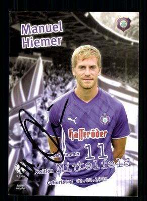 Manuel Hiemer Autogrammkarte Erzgebirge Aue 2009-10 Original Signiert