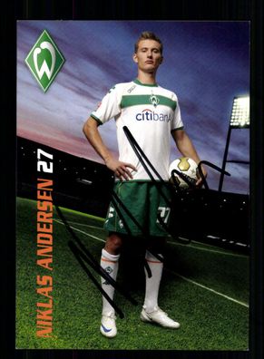 Niklas Andersen Autogrammkarte Werder Bremen 2008-09 Original Signiert
