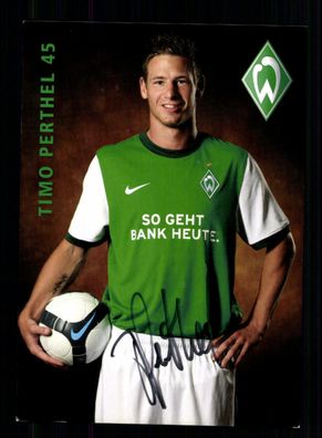 Timo Perthel Autogrammkarte Werder Bremen 2009-10 Original Signiert