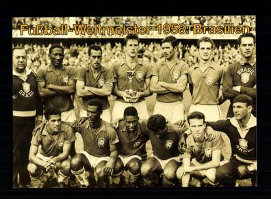Original Mannschaftskarte vom Agon Verlag Fußball Weltmeister 1958 Brasilien