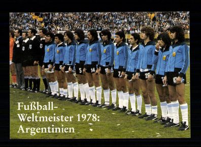 Original Mannschaftskarte vom Agon Verlag Fußball Weltmeister 1978 Argentinien
