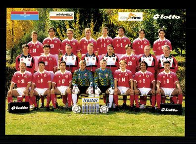 Original Mannschaftskarte Nationalmannschaft Schweiz + 2