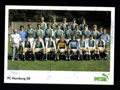 Original Mannschaftskarte FC Homburg 1985-86 18x Original Signiert