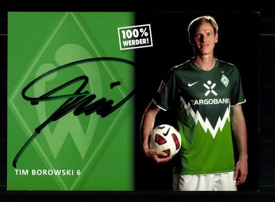 Tim Borowski Autogrammkarte Werder Bremen 2010-11 Original Signiert + 2