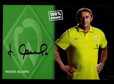 Klaus Allofs Autogrammkarte Werder Bremen 2010-11 Original Signiert
