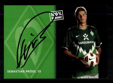 Sebastian Prödl Autogrammkarte Werder Bremen 2010-11 Original Signiert