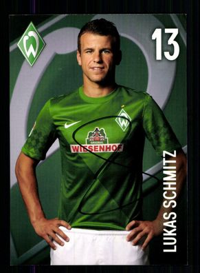 Lukas Schmitz Autogrammkarte Werder Bremen 2. Karte 2012-13 Original Signiert