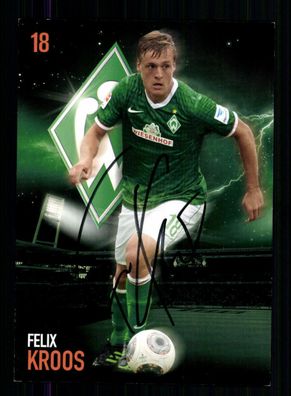 Felix Kroos Autogrammkarte Werder Bremen 2013-14 Original Signiert