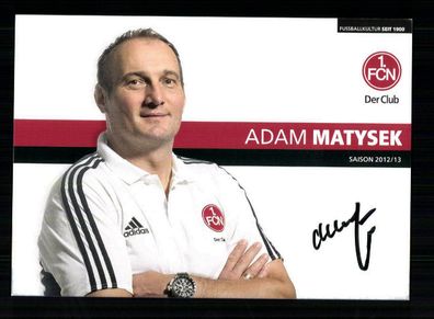 Adam Matysek Autogrammkarte 1 FC Nürnberg 2. Karte 2012-13 Original Signiert