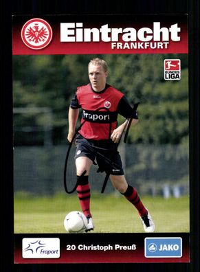 Christoph Preuß Autogrammkarte Eintracht Frankfurt 2009-10 Original Signiert