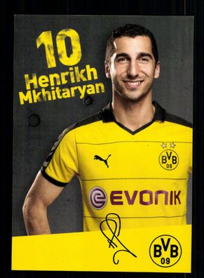 Henrikh Mkhitaryan Autogrammkarte Borussia Dortmund 2015 Druck Unterschrift