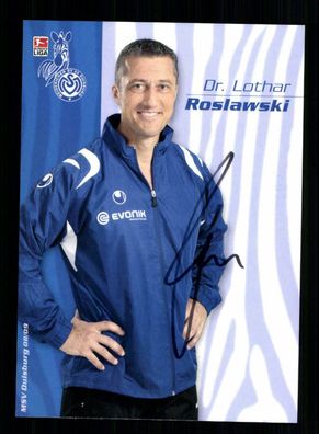 Lothar Roslawski Autogrammkarte MSV Duisburg 2008-09 Original Signiert