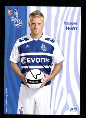 Tobias Willi Autogrammkarte MSV Duisburg 2008-09 Original Signiert