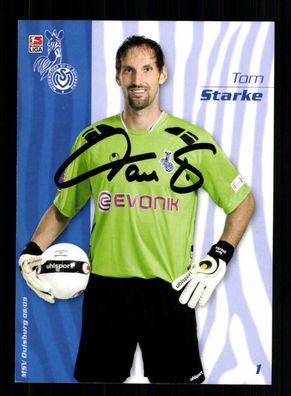 Tom Starke Autogrammkarte MSV Duisburg 2008-09 Original Signiert