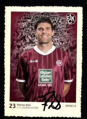 Florian Dick Autogrammkarte 1 FC Kaiserslautern 2010-11 Original Signiert