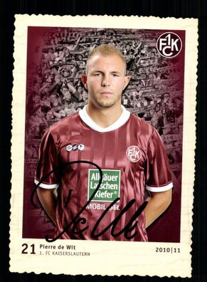 Pierre de Wit Autogrammkarte 1 FC Kaiserslautern 2010-11 Original Signiert