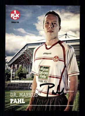 Markus Pahl Autogrammkarte 1 FC Kaiserslautern 2012-13 Original Signiert