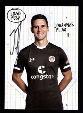 Johannes Flum Autogrammkarte 1 FC ST Pauli 2019-20 Original Signiert