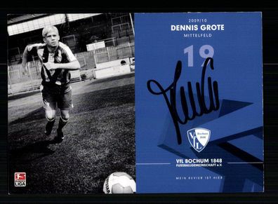 Dennis Grote Autogrammkarte VFL Bochum 2009-10 1. Karte Original Signiert