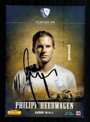 Philipp Heerwagen Autogrammkarte VFL Bochum 2010-11 Original Signiert