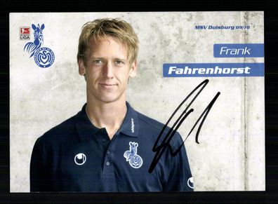 Frank Fahrenhorst Autogrammkarte MSV Duisburg 2009-10 Original Signiert