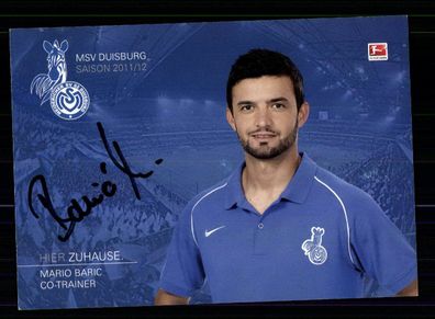Mario Baric Autogrammkarte MSV Duisburg 2011-12 Original Signiert