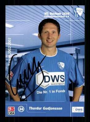 Thordur Gudjonsson Autogrammkarte VFL Bochum 2002-03 2. Karte Original Signiert