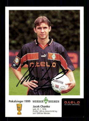 Jacek Chanko Autogrammkarte Werder Bremen 1999-00 Original signiert