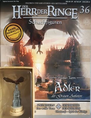 Herr der Ringe Figur: Weißer Turm Adler der grau Schachfigur Sonderausgabe OVP + Heft