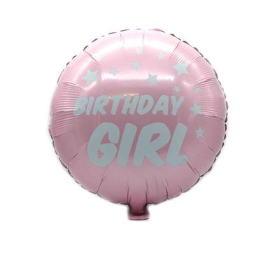 Ballon Birthday Girl, Kinderparty, Babyshower, Luft oder Helium, rosa