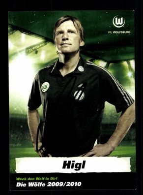 Alfons Higl Autogrammkarte VFL Wolfsburg 2009-10 Original Signiert