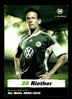 Sascha Riether Autogrammkarte VFL Wolfsburg 2009-10 Original Signiert
