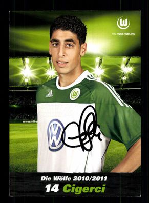 Tolga Cigerci Autogrammkarte VFL Wolfsburg 2010-11 Original Signiert