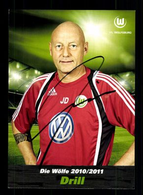 Jörg Drill Autogrammkarte VFL Wolfsburg 2010-11 Original Signiert