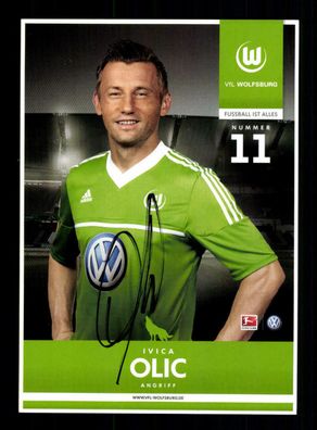 Ivica Olic Autogrammkarte VFL Wolfsburg 2012-13 Original Signiert