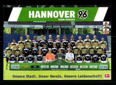 Original Mannschaftskarte Hannover 96 2010-11