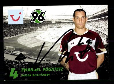 Emanuel Pogatetz Autogrammkarte Hannover 96 2010-11 Original Signiert