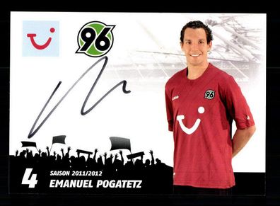 Emanuel Pogatetz Autogrammkarte Hannover 96 2011-12 Original Signiert
