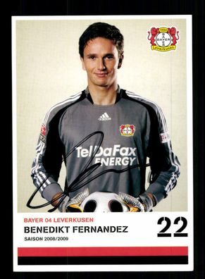 Benedikt Fernandez Autogrammkarte Bayer Leverkusen 2008-09 1. Karte Original
