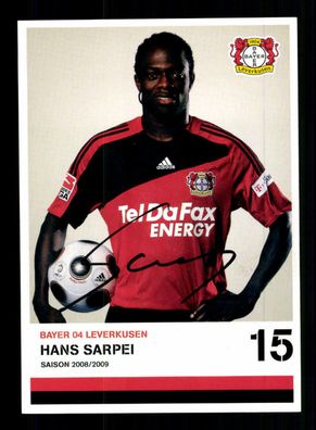 Hans Sarpei Autogrammkarte Bayer Leverkusen 2008-09 1. Karte Original
