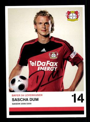 Sascha Dum Autogrammkarte Bayer Leverkusen 2008-09 1. Karte Original