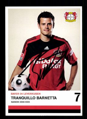 Tranquillo Barnetta Autogrammkarte Bayer Leverkusen 2008-09 1. Karte Original
